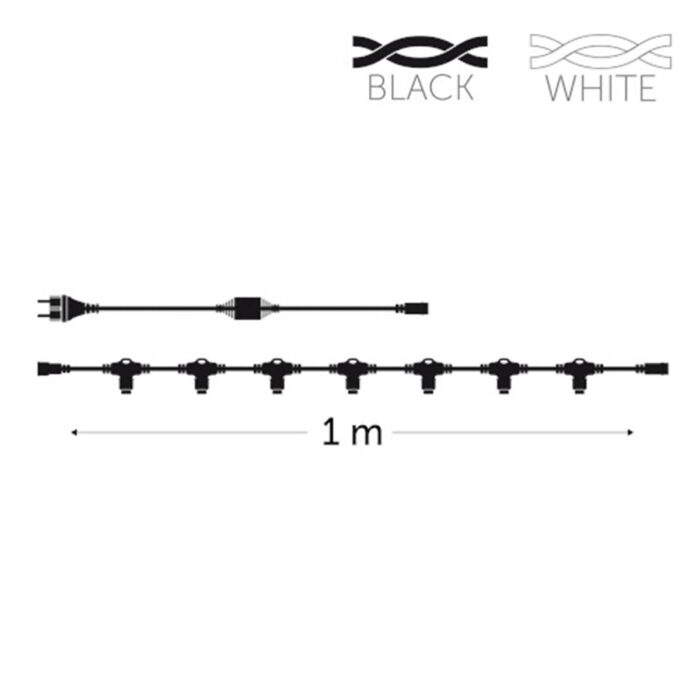 1 metre white or black harness 7 connections