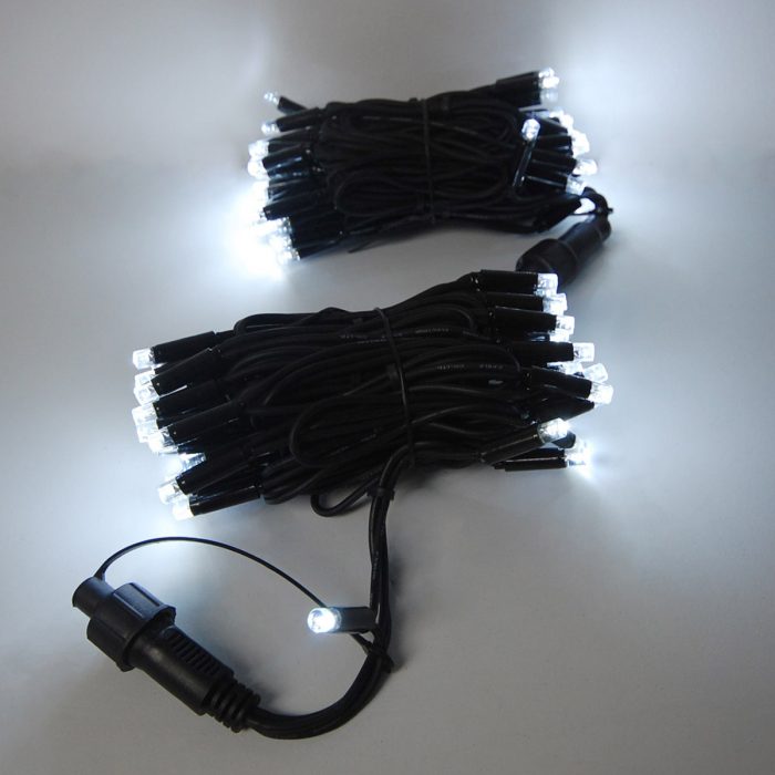 string lights ice white black cable