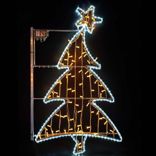Street Decor Lighting Motif - "Xmas Tree" - WARM White & ICE White - 140cm x 90cm