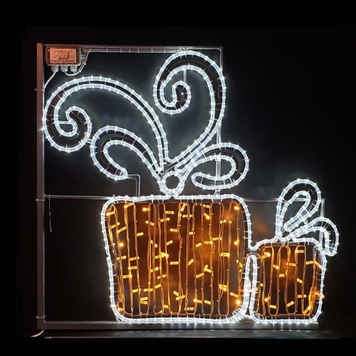 Street Decor Lighting Motif - "Gift Boxes" - WARM White & ICE White - 120cm x 105cm