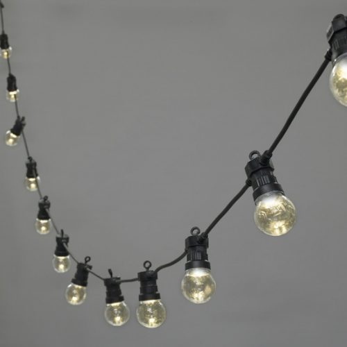 Festoon lights with warm white clear bulbs 230v