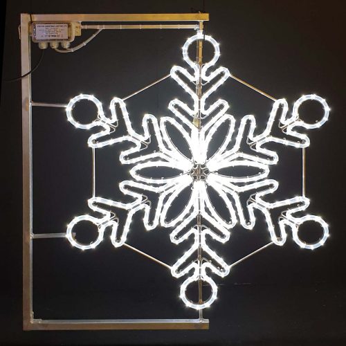 "Snowflake 1" - WALL/ POLE Motif - Ice White - 100cm x 90cm
