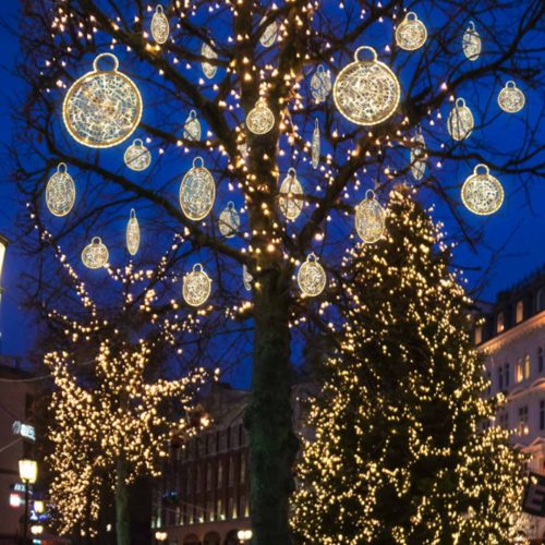 Illuminated "Tolga" 2D Christmas Ball - Warm White - Twinkle - 24V - 3 Size Options