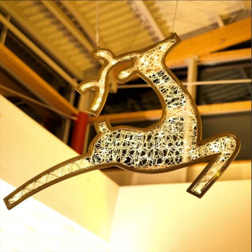 Hanging 2D Reindeer "Waterloo" - Warm White / Ice White - 140 x 105 cm - 24V