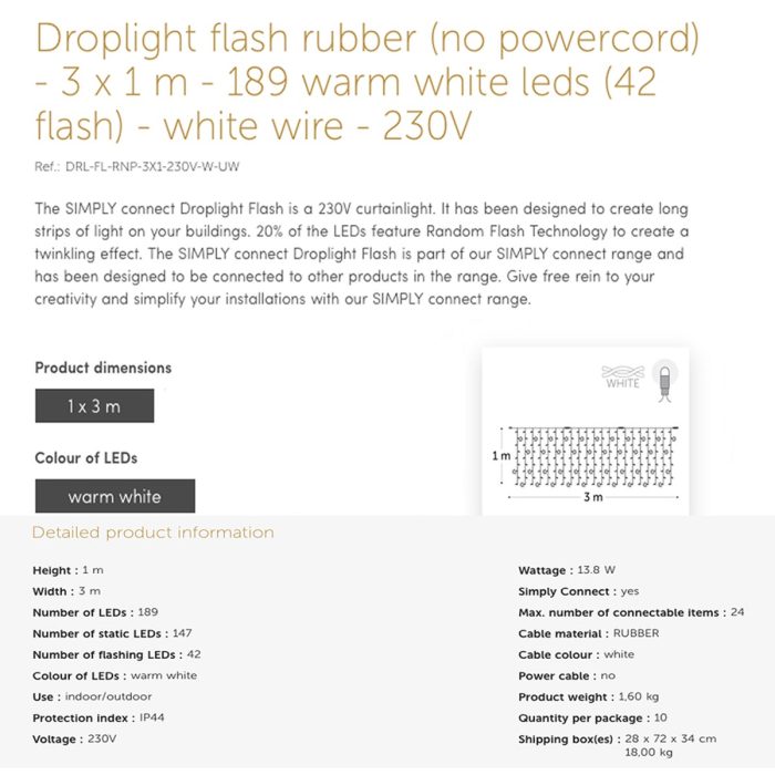 3x1 warm white led flash info
