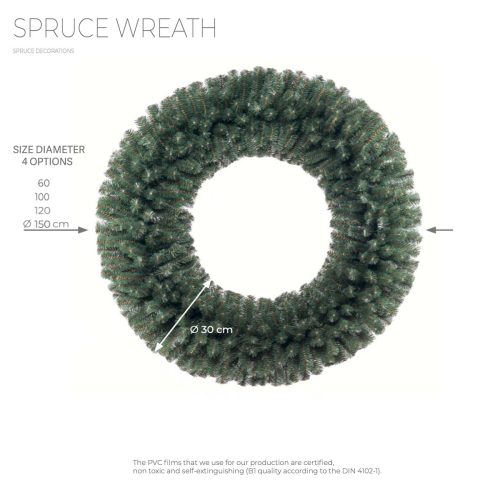 Green Garland Pro Wreath - Unlit - 4 Size Options - 60cm / 100cm / 120cm / 150cm (Indoor/Outdoor)